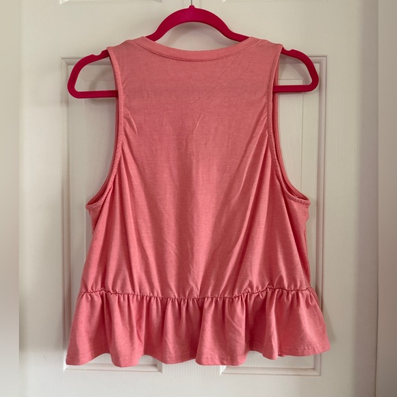 Sleeveless Pink Peplum Top - Picture 2 of 4
